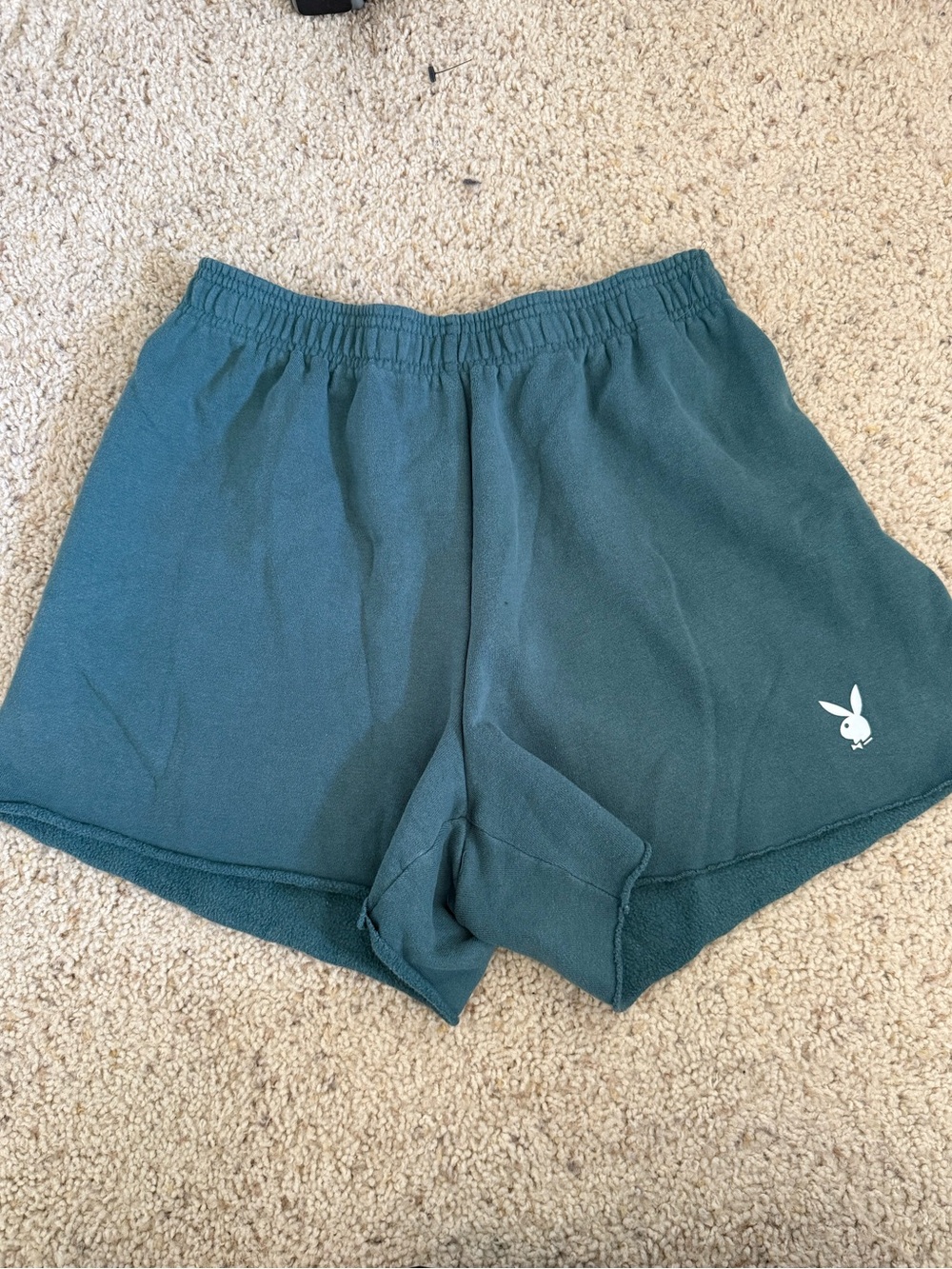 PLAYBOY Teal Drawstring Lounge Shorts with Logo Tag